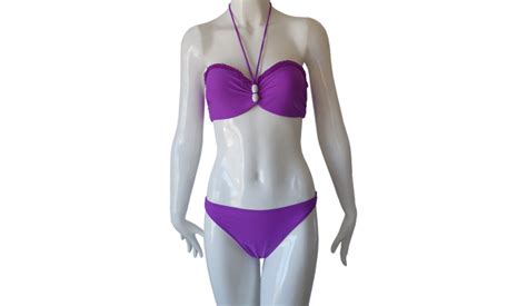 Beach Wear Purple Two Piece Push Up Swimsuit Bikini Swimwear
