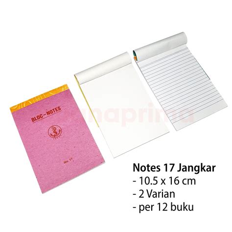 Jual Notes 17 Jangkar Per 12 Buku Garis Dan Polos Bloc Note Catatan