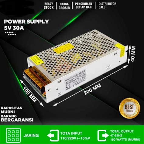 Jual Adaptor 5V 30A Power Supply Switching LED Jaring 30 Ampere 5 Volt