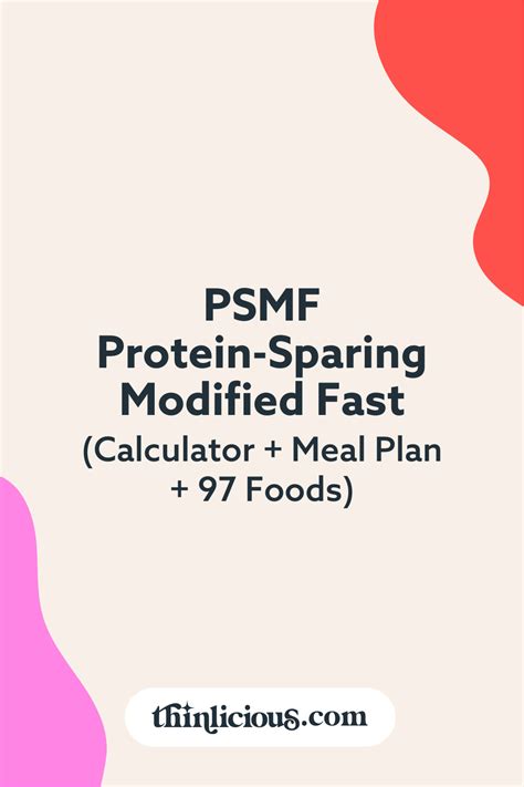 Protein Sparing Modified Fast Psmf Calculator Meal Plan Foods