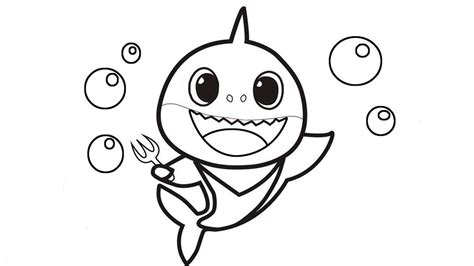 Desenho Bebe Tubarão Para Colorir