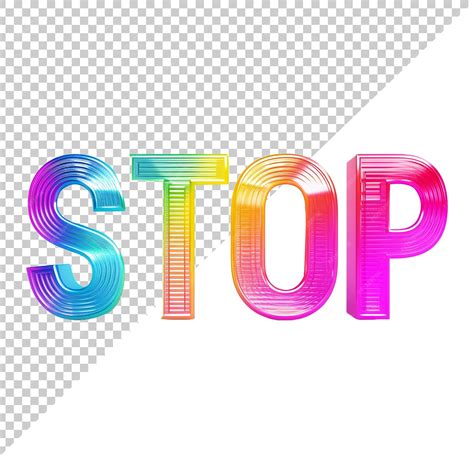 Premium PSD | Stop 3d text with transparent background