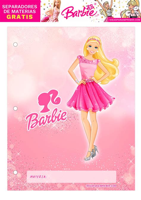 Gratis Car Tulas O Separadores De Materias De Barbie Para Imprimir