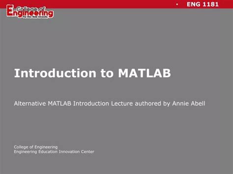 Ppt Introduction To Matlab Powerpoint Presentation Free Download