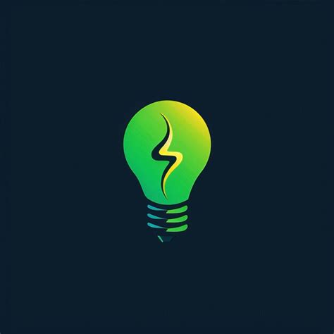 Green Light Bulb Logo On Dark Background Premium Ai Generated Image