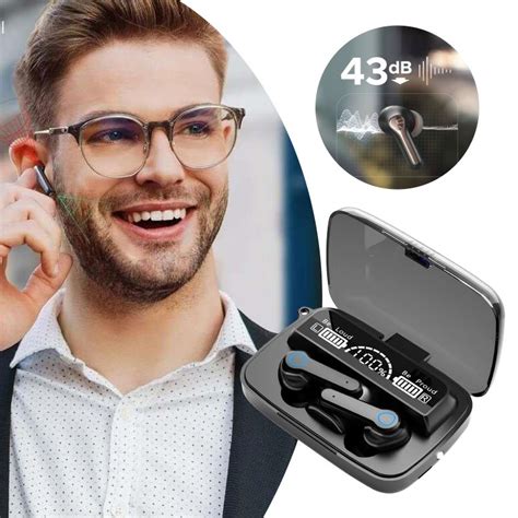Беспроводные наушники M19 с микрофоном и док станцией-кейсом с PowerBank