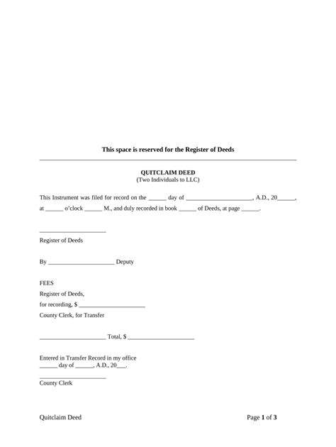 Quitclaim Deed By Two Individuals To Llc Kansas Fill Out Sign