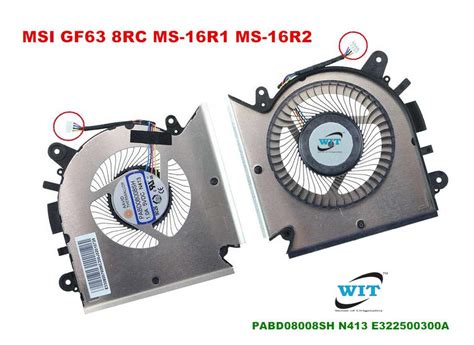 Laptop CPU cooling fan for MSI GF63 8RC MS-16R1 MS-16R2, MSI Gf63 Ms ...