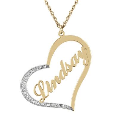 Personalized Diamond-Accent 14K Gold Over Sterling Silver Pendant Necklace - JCPenney