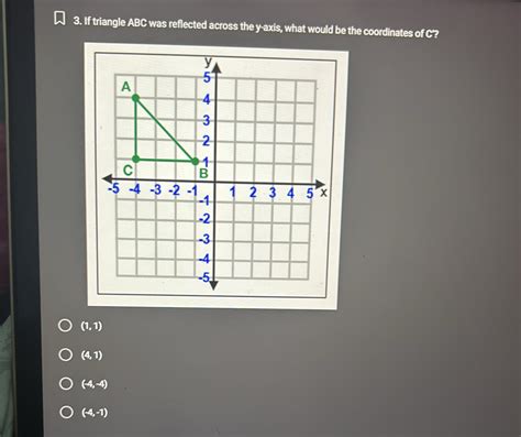 Solved If Triangle Abc Was Reflected Across The Y Axis What Would