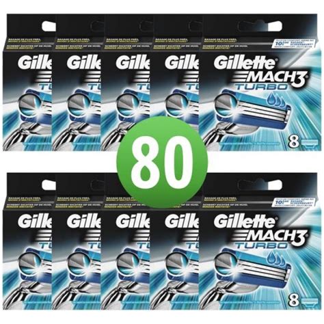 Gillette Mach3 Turbo Scheermesjes 80 Stuks