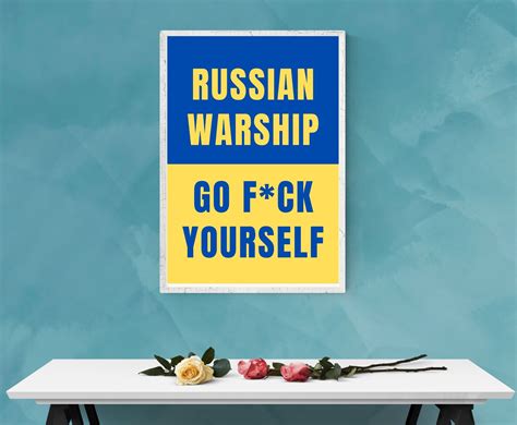 Russian Warship Go Fuck Yourself Printable Poster Slava Etsy