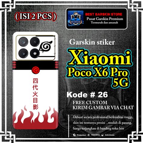 Jual Isi 2 Pcs Garskin Stiker Xiaomi Poco X6 Pro 5G Motif 26 30