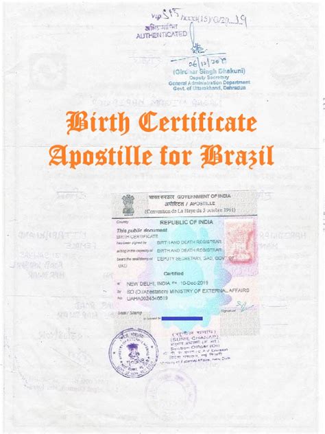 Birth Certificate Apostille Brazil Apostille Stamp Brazil