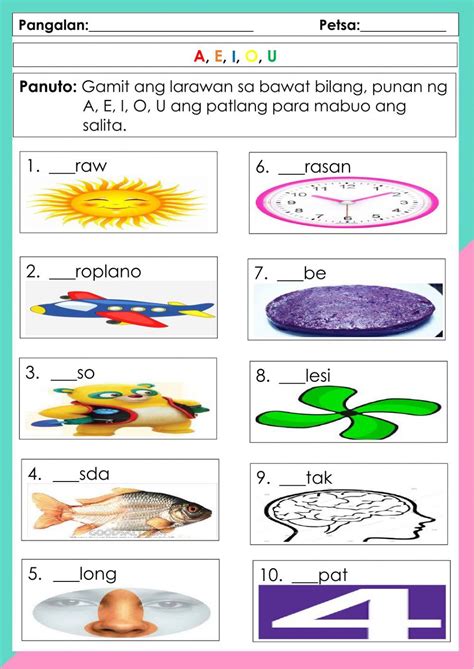 mga patinig  printable worksheet artofit