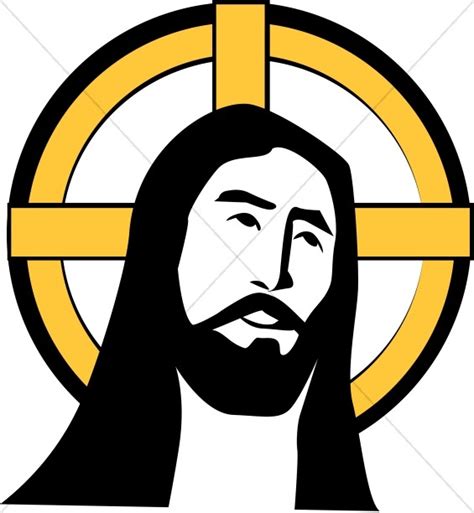 Jesus with Cross Halo | Jesus Clipart