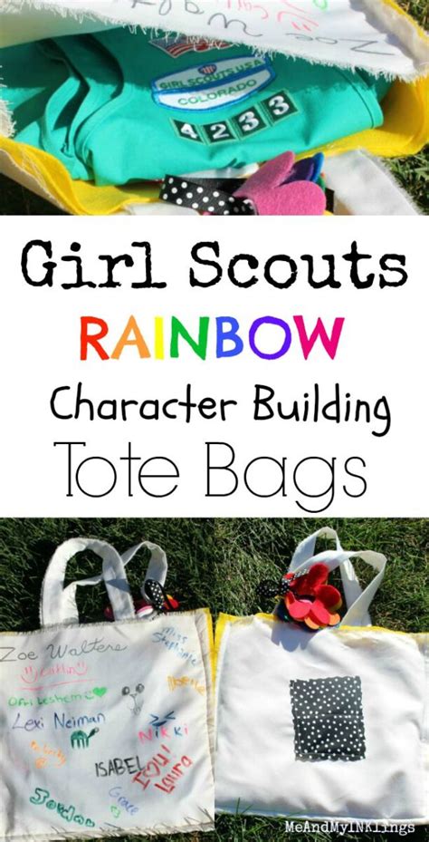 Girl Scout Character Bags With Rainbow Flowers Laura Kellys Inklings