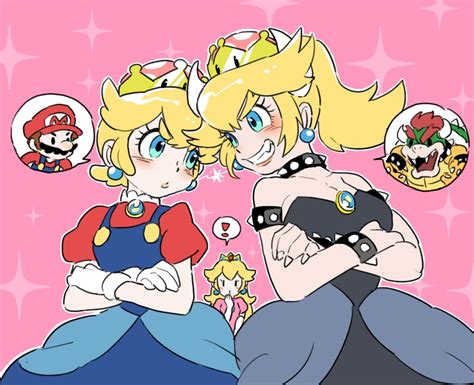 Princess Peach Mario Bowsette Bowser And Princess Mario Mario And