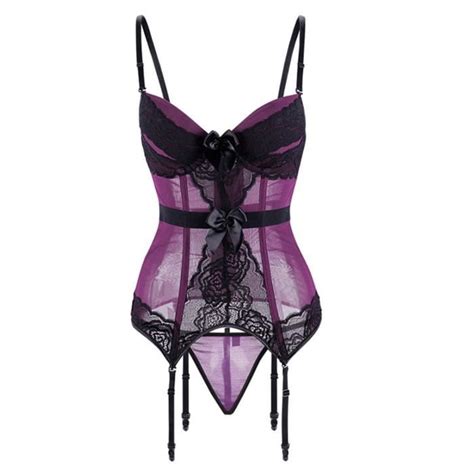 Mesdames Cour Corset Ventre Sexy Corset Une Pi Ce Lingerie Sexy Plus La Taille Zuihao Violet