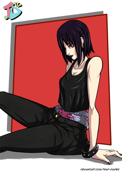 Rule 34 1girls Black Hair Black Lipstick Black Pants Black Tank Top Bracelet Breasts Diaper