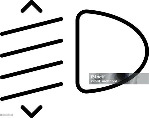 Headlight Light Indicator Dashboard Icon Vector High Beam Car Light