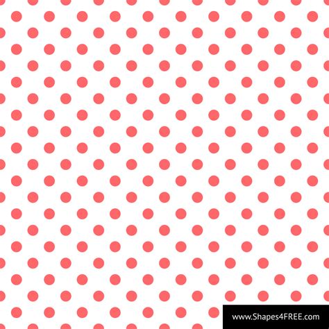 Seamless Coral And White Polka Dot Vector Background Shapes4free