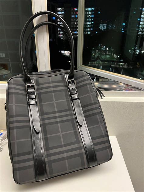 Burberry Charcoal Checkered Crossbody Sling Bag Men S Fashion Bags