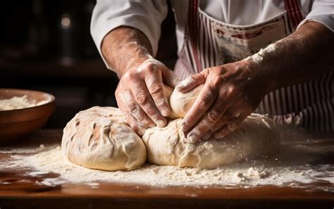 Premium AI Image A Person Kneading Dough On Top Of A Wooden Table AI