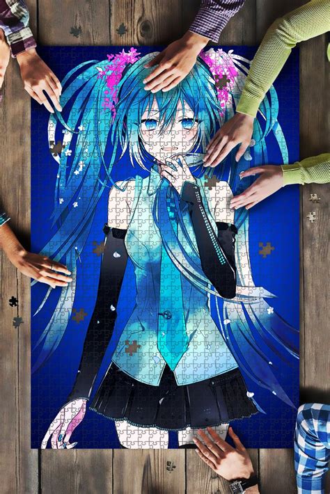 Hatsune Miku Anime Girl Aqua Blue 4k Jigsaw Puzzle Printitize