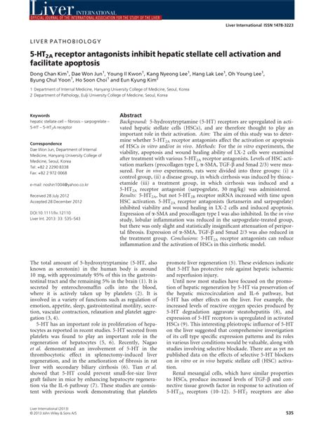 Liver Pathology Stellate Cells Activation Telegraph