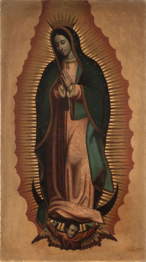 Escuela Colonial M Xico Siglo Xix Virgen De Guadalupe Leo Sobre