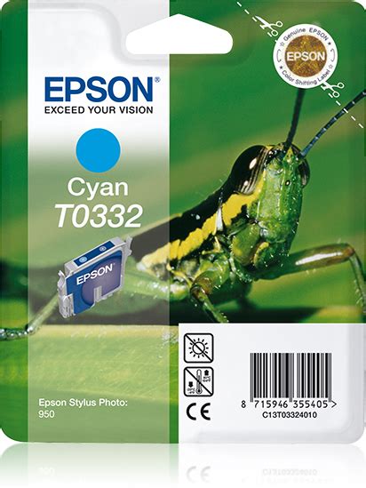 Singlepack Cyan T0332 Ink Consumables Ink Paper Products