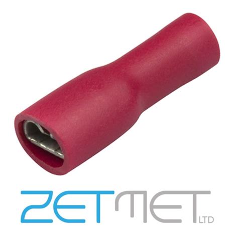 Red Fully Insulated Female Spade Connector Terminals 6 3mm Electrical