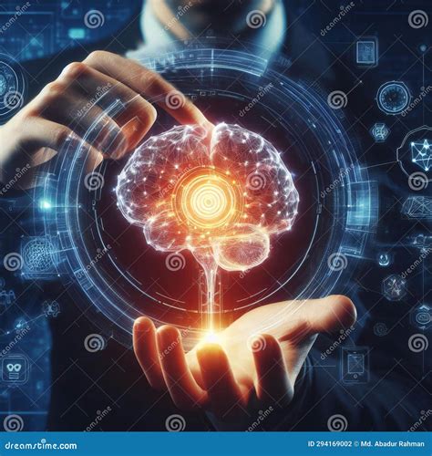 Neurological Innovation with Brain in Holding Hand Ai Generated Stock ...