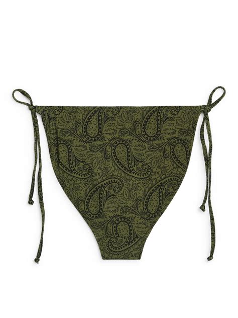 Tie Tanga Bikini Bottom Green Paisley Women ARKET GB