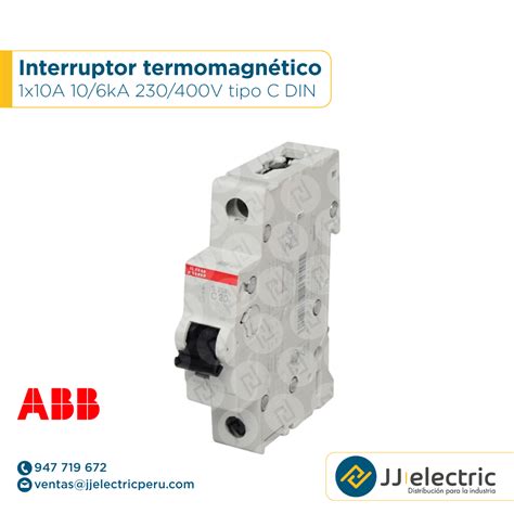 Interruptor termomagnético 1x10A 10 6kA 230 400V ABB