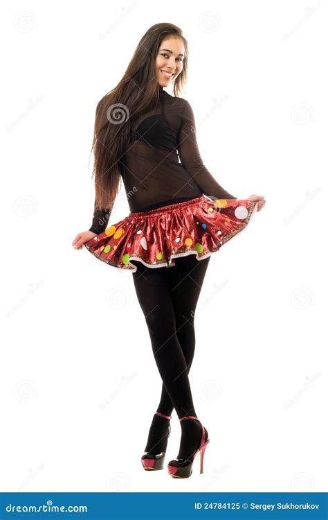 Brunette Joven Atractivo Juguetón Aislado Imagen de archivo Imagen de elegancia felicidad