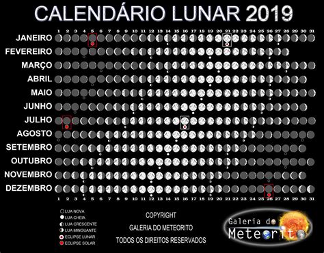 Calendário Lunar Galeria Do Meteorito