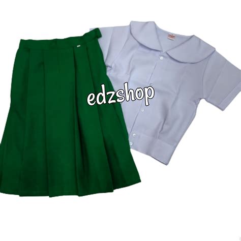 terno blouse&skirt school uniform emerald green | Lazada PH