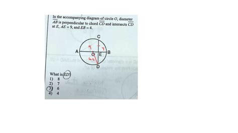 Solved In The Accompanying Diagram Of Circle O With Inscribed