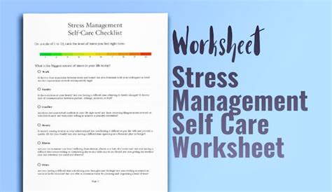 Plr Worksheets Stress Management Self Care Worksheet Plrme