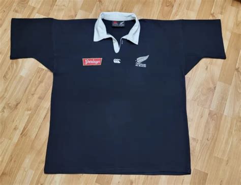 Canterbury Of New Zealand All Blacks Steinlager Rugby Jersey Shirt Size