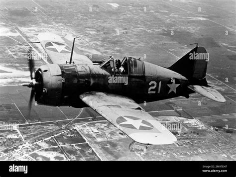 Brewster F2a Buffalo Von Der Us Navy Oben Im August 1942 Als Der Typ