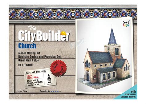 The Citybuilder Church Cardboard Model Making Kit 148 O Scale For