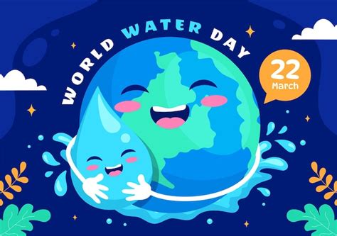 Ilustración Del Día Mundial Del Agua Con Gotas De Agua Y Grifos Para