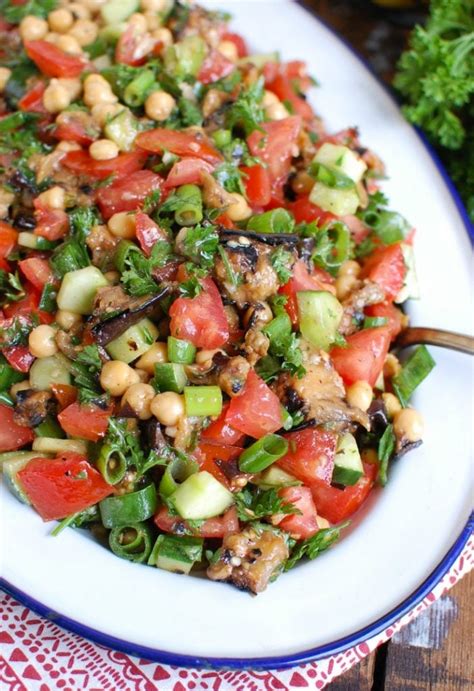 Mediterranean Eggplant Chickpea Salad A Cedar Spoon