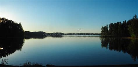 Sunset At Saimaa Lake In Finland Stock Photo Image Of Dawn