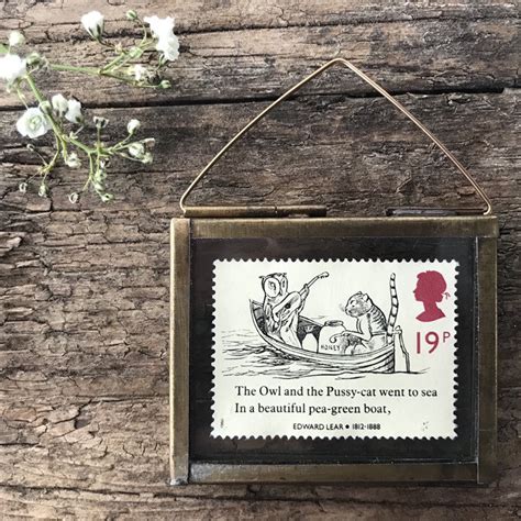 The Owl And The Pussy Cat Vintage Postage Stamp Ornament Bookish