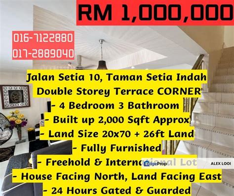 Taman Setia Indah Jalan Setia X Storey Big Land Corner Unit For