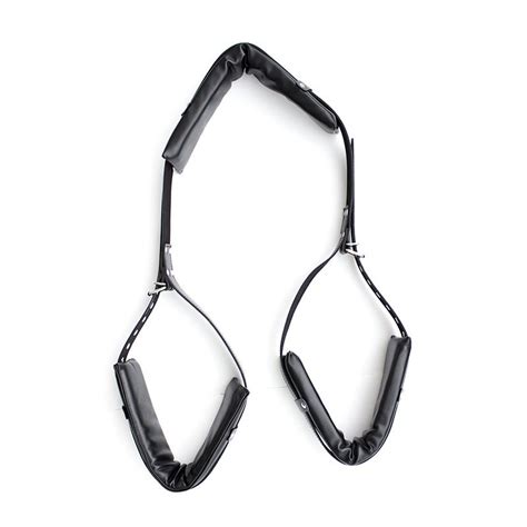 Sex Restraint Leather Adjustable Padded Thigh Neck Kit BDSM Restraints Straps Open Leg Bondage